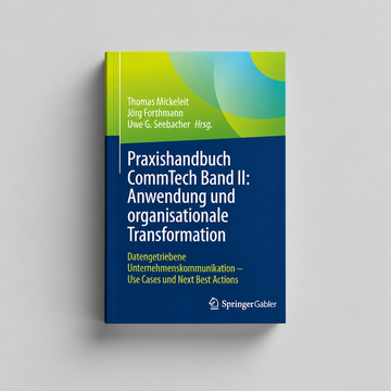 Praxishandbuch CommTech Band II: Anwendung und organisationale Transformation – Buch auf hellgrauem Hintergrund